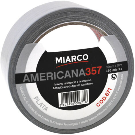 Cinta americana 357 10 m x 50 mm blanco miarco