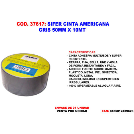 Cinta Americana Gris 50mm x 10m SIFER