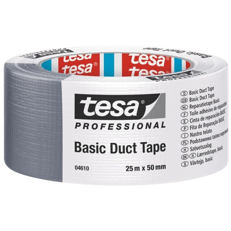 

Cinta Americana Tesa Professional Basic Duct Tape 25m Plata