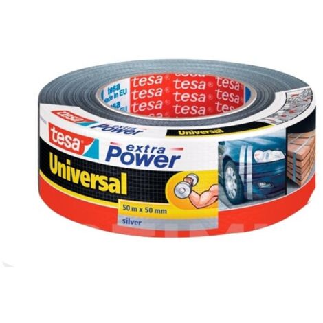 Cinta americana universal extra power 50 m x 50 mm plata
