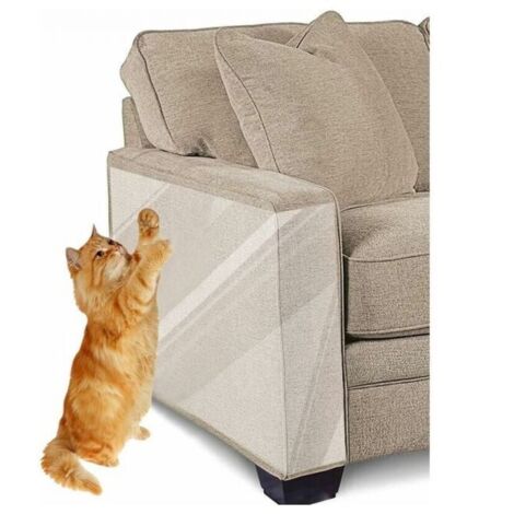 Cinta antiarañazos para gatos, 8 protectores de muebles, cintas adhesivas transparentes de doble cara antiarañazos para adiestramiento felino - Protección para puertas, paredes y alfombras