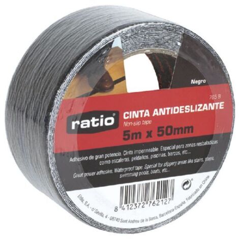 CINTA ANTIDESLIZ. 50MMX5M.NEGRO. RATIO