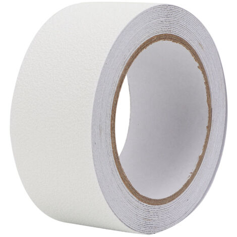 Cinta antideslizante de caucho PEVA/PU Cinta de seguridad abrasiva antideslizante para pisos y peldaños de escaleras 5 m (blanco)