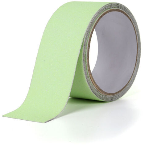 Cinta antideslizante de PVC que brilla en la oscuridad (5 m x 5 cm) para escaleras, escalones, suelos y decoración de seguridad.