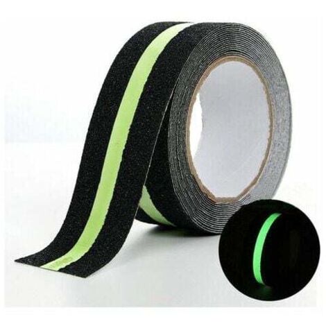Cinta antideslizante de PVC satinado, extremadamente adhesiva y brillante, para escalones de escalera en interiores y exteriores, 5 cm, 5 m, verde.