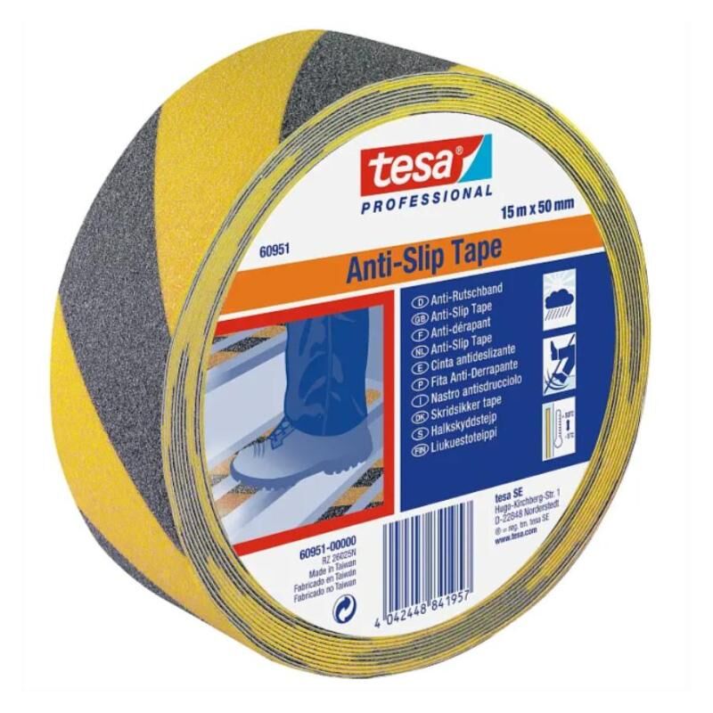 

MEGANEI cinta antideslizante negro/amarillo 50mm rollo 15mt