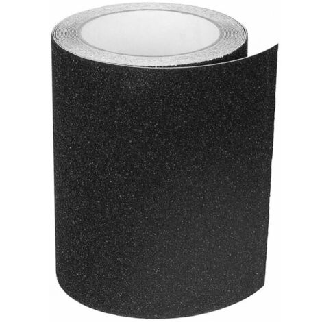 Cinta antideslizante para escaleras, 15 cm x 5 m, cinta de seguridad de baja fricción, peldaños de escalera, alta tracción para interiores y exteriores, color negro