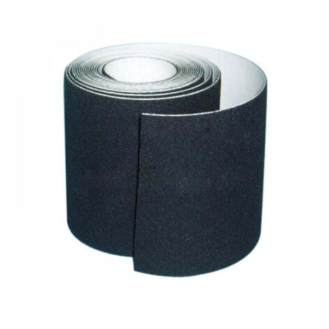 Cinta antideslizante para escaleras, resistente a la fricción y abrasiva, para mayor seguridad, para interiores y exteriores, alta tracción, 10 cm x 5 m, color negro