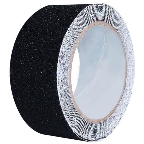Cinta antideslizante, tiras antideslizantes con cinta adhesiva antideslizante para escaleras, peldaños y suelos, cinta antideslizante (5 cm x 5 m, negra)