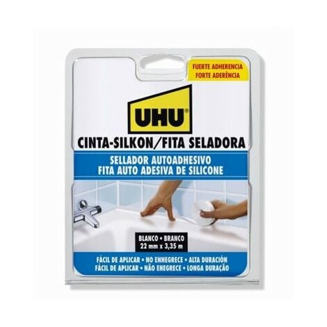 PRODUCTOS IMEDIO Cinta Cocina/Baño Selladora 3,35Mtx22 Mm Blanco Autoadhesivo Silkon Uhu