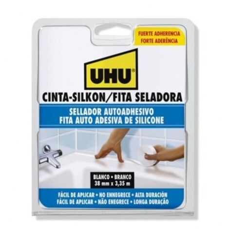 Cinta coc/baño selladora 3,35mtx38 mm bl autoadh silkon uhu