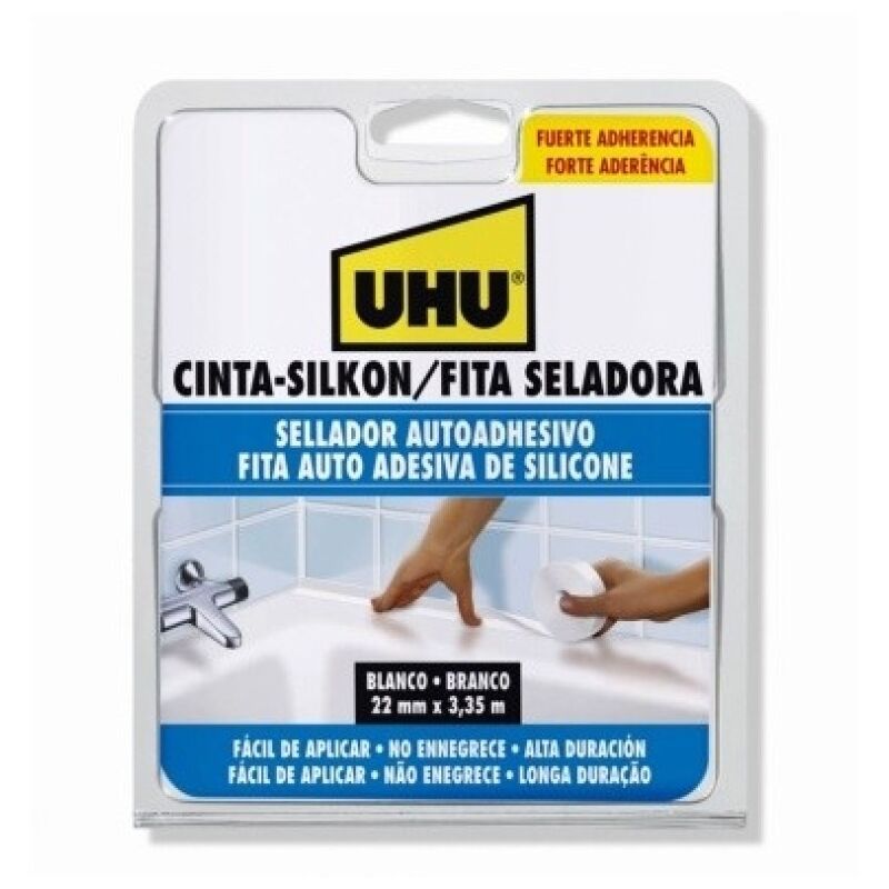 Cinta coc/baño selladora 3,35mtx22 mm bl autoadh silkon UHU