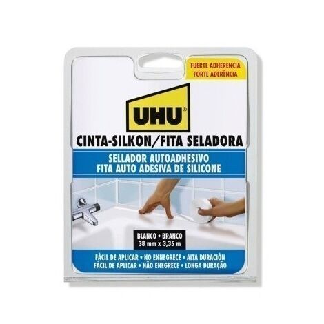 Cinta Cocina/Baño Selladora 3,35Mtx38 Mm Blanco Autoadhesivo Silkon Uhu