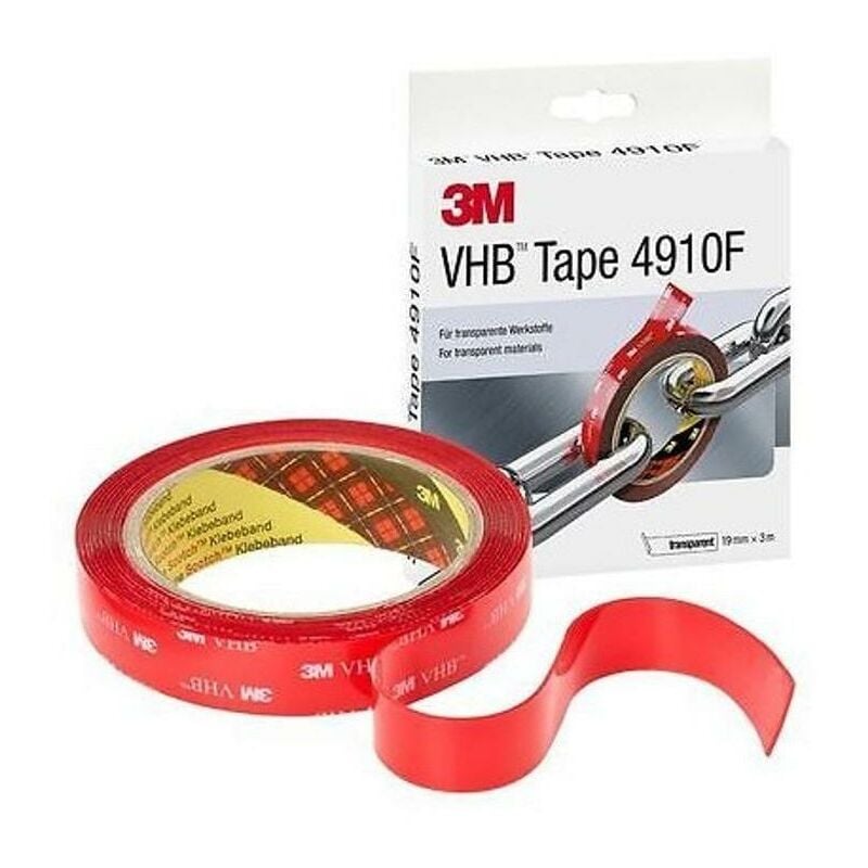 3M - cinta acrilica vhb 4910f 19mmx tr. 1mm doble cara a/prestaciones transparente