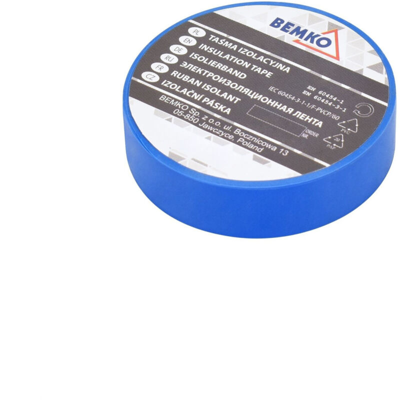 Cinta de aislamiento azul - PVC 19mm x 20m - Espesor 0.13mm - Alta calidad
