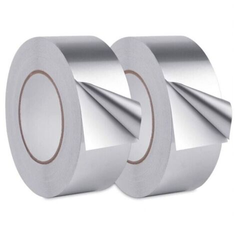 Cinta de aluminio, tira de sellado de aluminio, impermeable, para cocina y superficies metálicas, 20 m 30 mm (2 rollos, plateada)