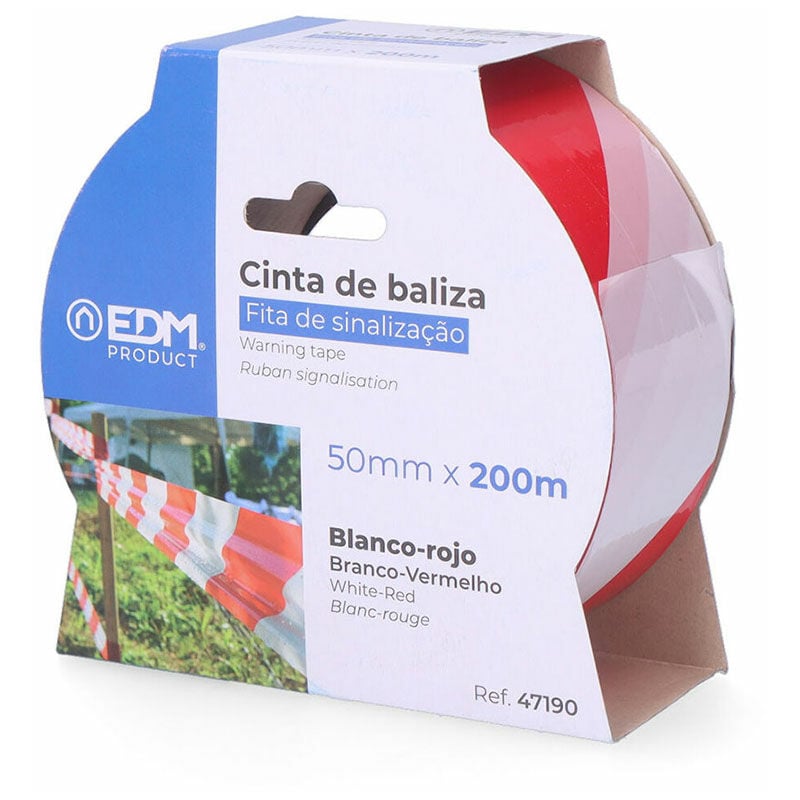 

Cinta de baliza blanca/roja 200m x 50mm - EDM