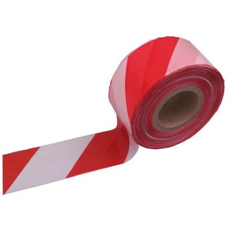 Cinta de Balizamiento 589BRCS – Polietileno Rojo/Blanco, Doble Cara, 80 mm de Ancho x 500 m de Largo, Señalización de Seguridad