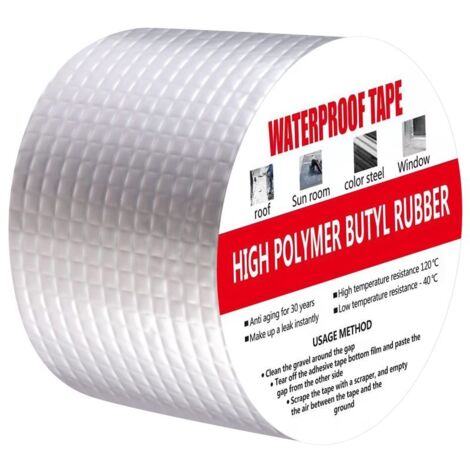 Cinta de butilo impermeable para exteriores – Sin COV – Reparación de fugas en tuberías – Para autocaravanas, ventanas, barcos, toldos y techos.