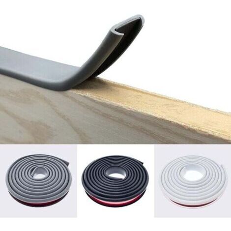 Cinta de cantos autoadhesiva de melamina gris en forma de U (18 mm), 2 m, no requiere termofijación, para encimeras, chapa de madera de caucho TPE flexible para muebles