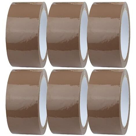 Cinta de embalaje marrón - 6 rollos de 48 mm x 66 m - Para cajas, envíos, mudanzas y paquetes