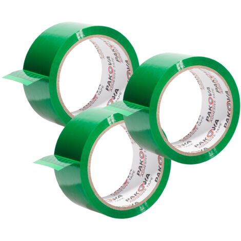 Cinta de embalaje PAKOVA 48/50 VERDE, paquete de 3