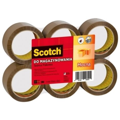 Cinta de embalaje Scotch® para almacenamiento, resistente, marrón, 50 mm x 66 m, 6 piezas.