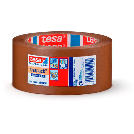 Cinta de embalar pvc rugoso marron 66m x 50mm 4100 tesa