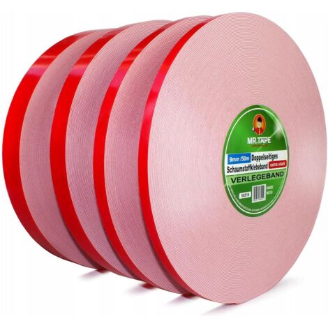 CINTA DE ESPUMA ACR脥LICA DE DOBLE CARA RESISTENTE, 12 MM/50 M DE GROSOR, ADHESIVO FUERTE DE 0,8 MM