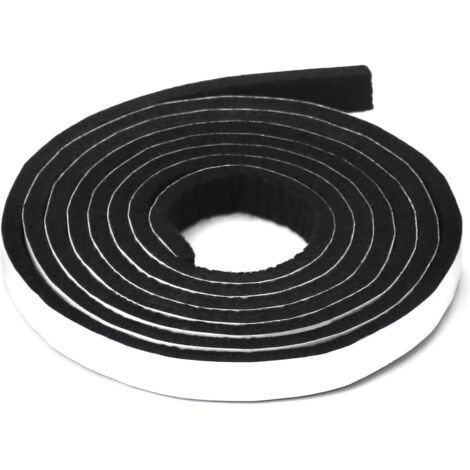 Cinta de fieltro autoadhesiva - 13 mm de ancho, 5 mm de grosor, 2 metros - Almohadillas de fieltro negro. Tiras de fieltro en rollo para protección de suelos y proyectos de bricolaje.