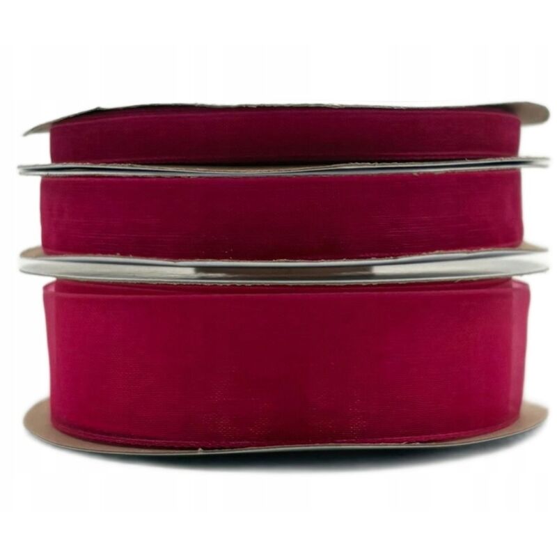 Cinta de gasa fucsia rollo 12mm 32m para decoración