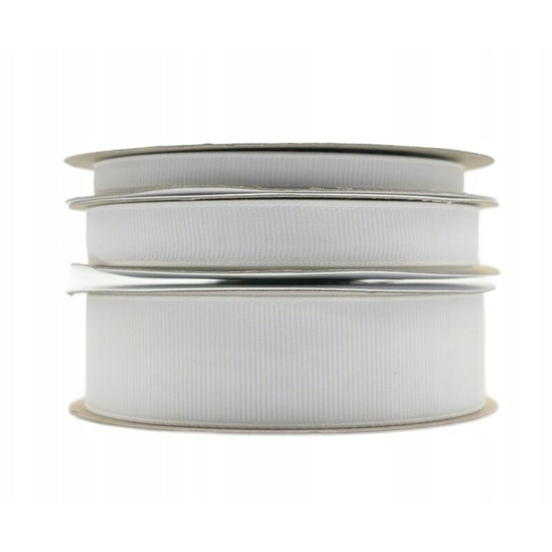 Cinta de grogrén blanca en rollo de 25 mm y 22 m para decoración
