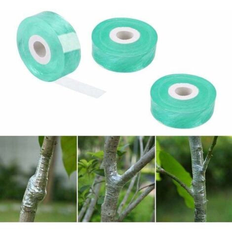 Cinta de injerto verde de 100 m, 3 unidades, autoadhesiva y biodegradable, elástica, segura y respetuosa con el medio ambiente.