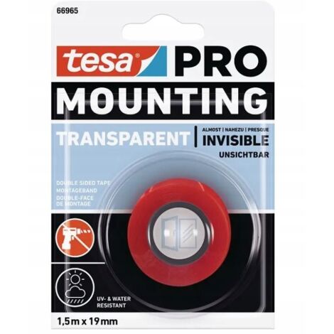 Cinta de montaje tesa PRO 1,5 m x 19 mm transparente