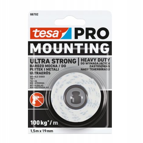 Cinta de montaje tesa PRO de 1,5 mx19 mm de grosor
