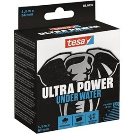 Cinta de reparación impermeable y sellante tesa Ultra Power, 1,5 m x 50 mm, color negro
