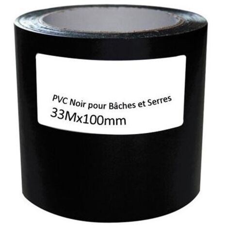 Cinta de reparación para lonas y invernaderos - 100 x 33 mm - Negra