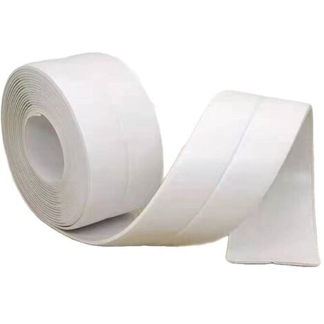 Cinta de sellado autoadhesiva de 5 m x 3,8 cm, cinta de sellado de PVC impermeable para baño, cocina, inodoro, adhesivo fuerte, impermeable
