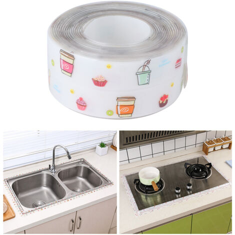 Cinta de sellado autoadhesiva de PVC acrílico para fregaderos de cocina y baño, 38 mm x 3,2 m