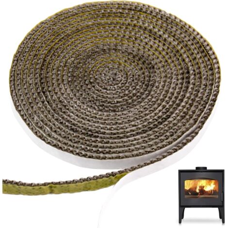 Cinta de sellado de fibra de vidrio de 4 metros, cinta de sellado autoadhesiva resistente al calor para chimeneas, adecuada para chimeneas