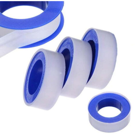 Cinta de sellado de PTFE, cinta gruesa de materia prima, cinta de sellado aceitosa para tubos interiores, longitud 10 metros  ancho 12 mm  espesor 0,075 mm