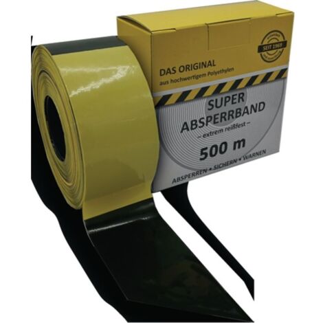 Cinta de señalización negro/amarillo 500 m-Rolle