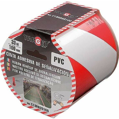 Cinta de Señalizacion Roja y Blanca Target 100mm x 33m100mm x 33m