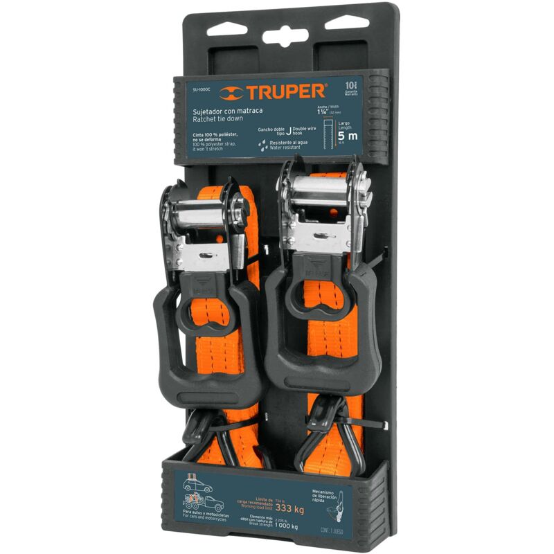

Truper - Cinta de trincaje con tensor, 5m, 1000kg, 2pzs