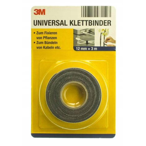 Cinta de velcro universal 3M de 12 mm x 3,0 m
