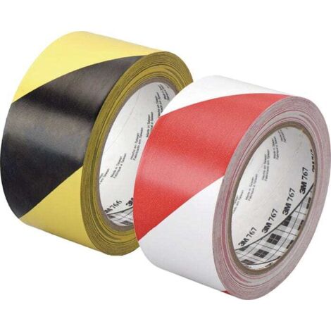 Cinta de Vinilo con Franjas de Seguridad 766 de 3M Rojo Blanco50mm x 33m50mm x 33m Rojo Blanco