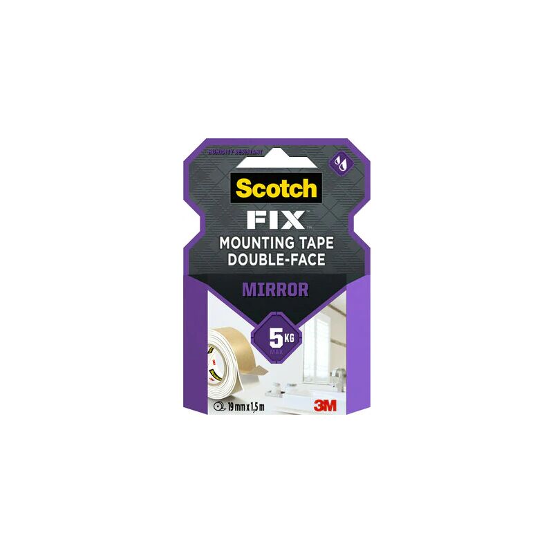 3M - Cinta doble cara de montaje de espejos Scotch-Fix 4496W-1915-P 1 rollo/pack