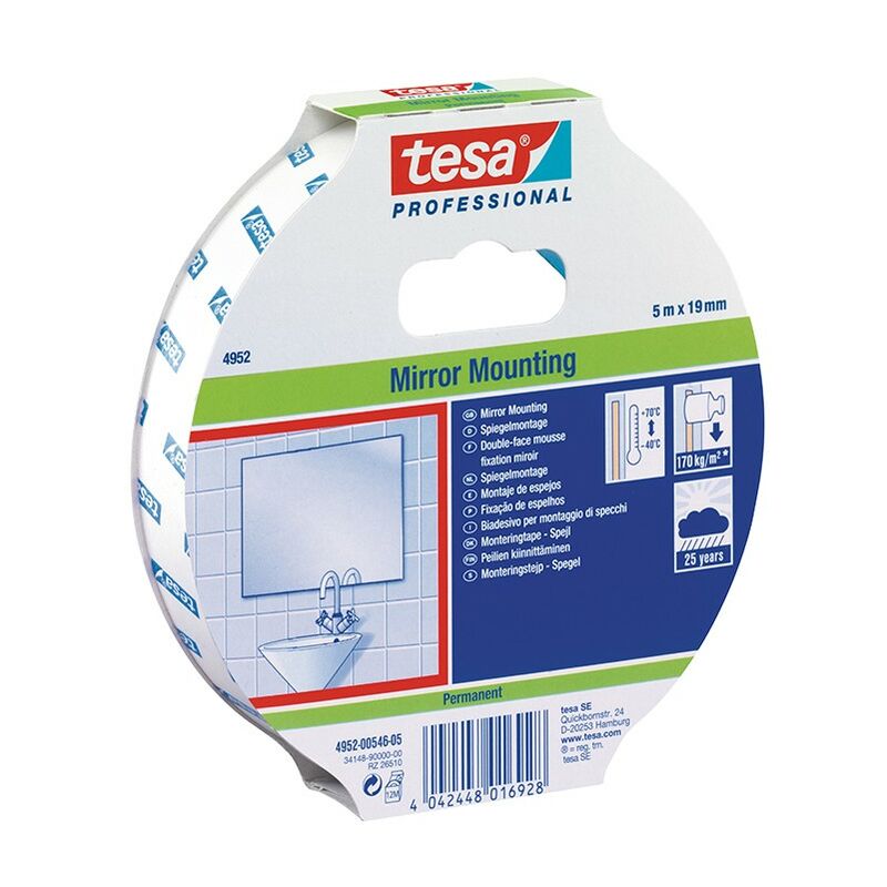 

Cinta Adhesiva 19Mmx 5Mt Doble Cara Espejos Espuma Blanco Tesatape