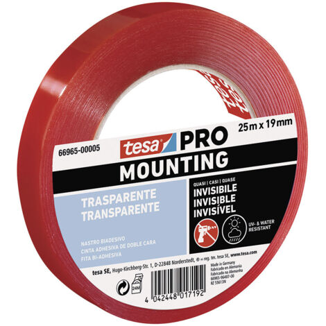 Cinta doble cara mounting pro transparente 25m x 19mm 66965 tesa
