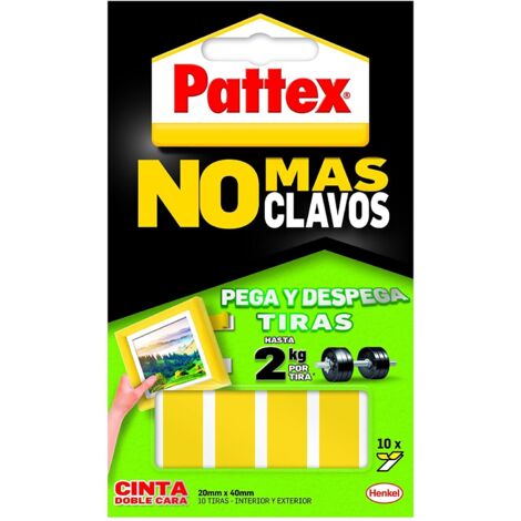 CINTA DOBLE CARA PATTEX BLISTER 10 TIRAS 20 X 40 MM PRECORTA